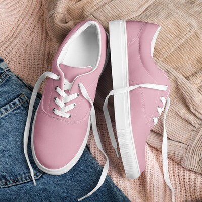 Dusty rose women’s lace-up canvas shoes in sizes US5-12