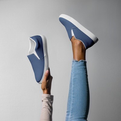 Blue women’s slip-on canvas shoes