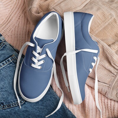 Blue women’s lace-up canvas shoes in sizes US5-12