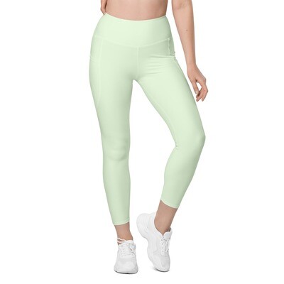 Light green leggings with pockets up to 6XL