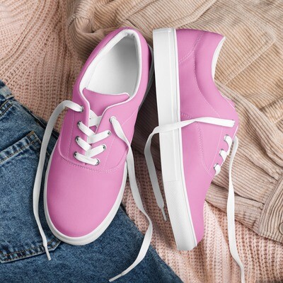 Purple pink women’s lace-up canvas shoes in sizes US5-12
