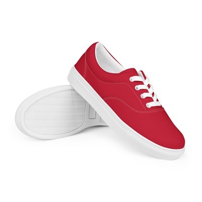 Men’s lace-up canvas shoes in red color - Red canvas sneakers