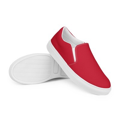 Men’s slip-on canvas shoes in red color - Red slip-ons