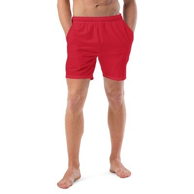 Men's swim trunks in red color