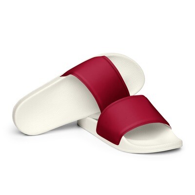 Women's slides in deep red color with white or black soles