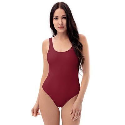 Burgundy red one-piece swimsuit
