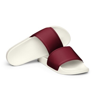 Women's slides in burgundy red color with white or black soles - Waterproof pool slides