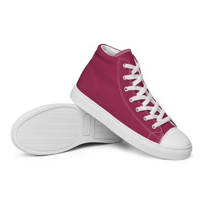 Women’s mauve high top canvas shoes with white or black soles
