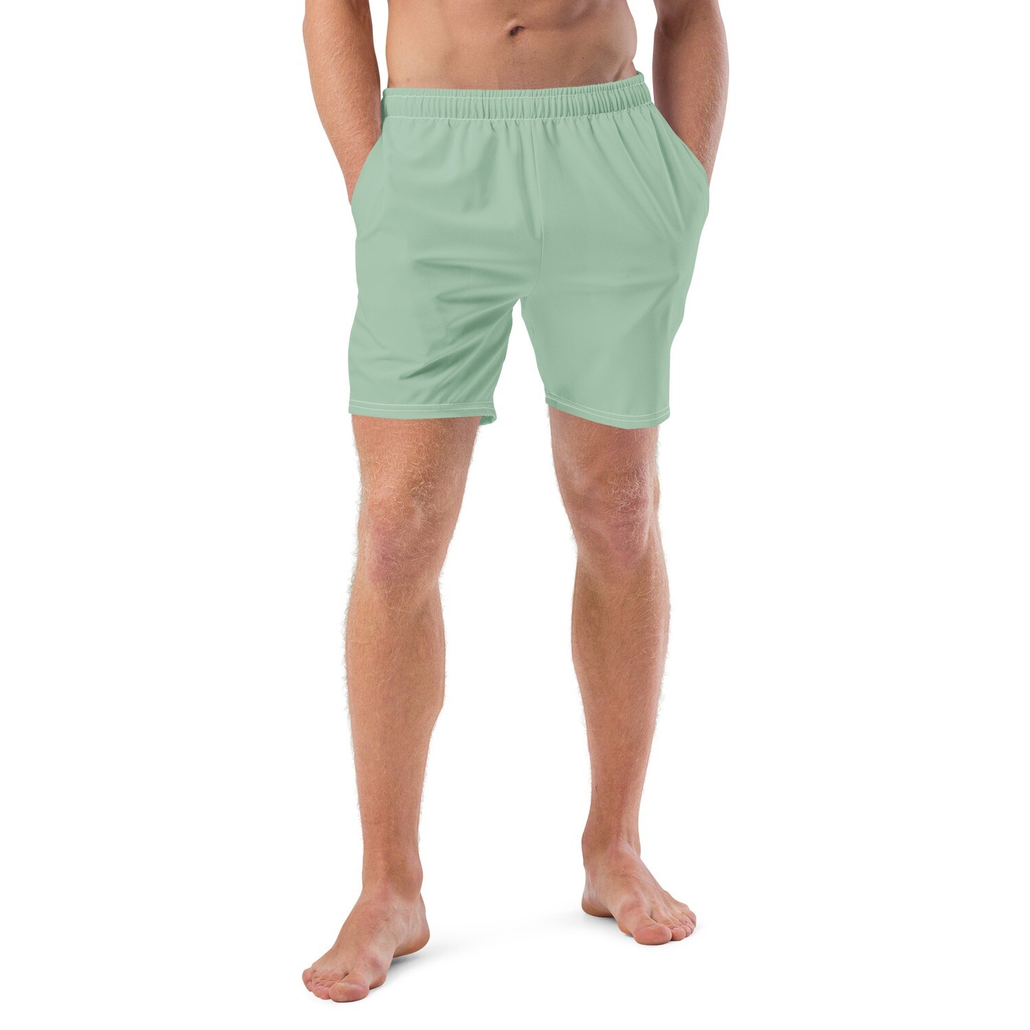 Men&#39;s pastel green swim trunks in sizes 2XS-6XL
