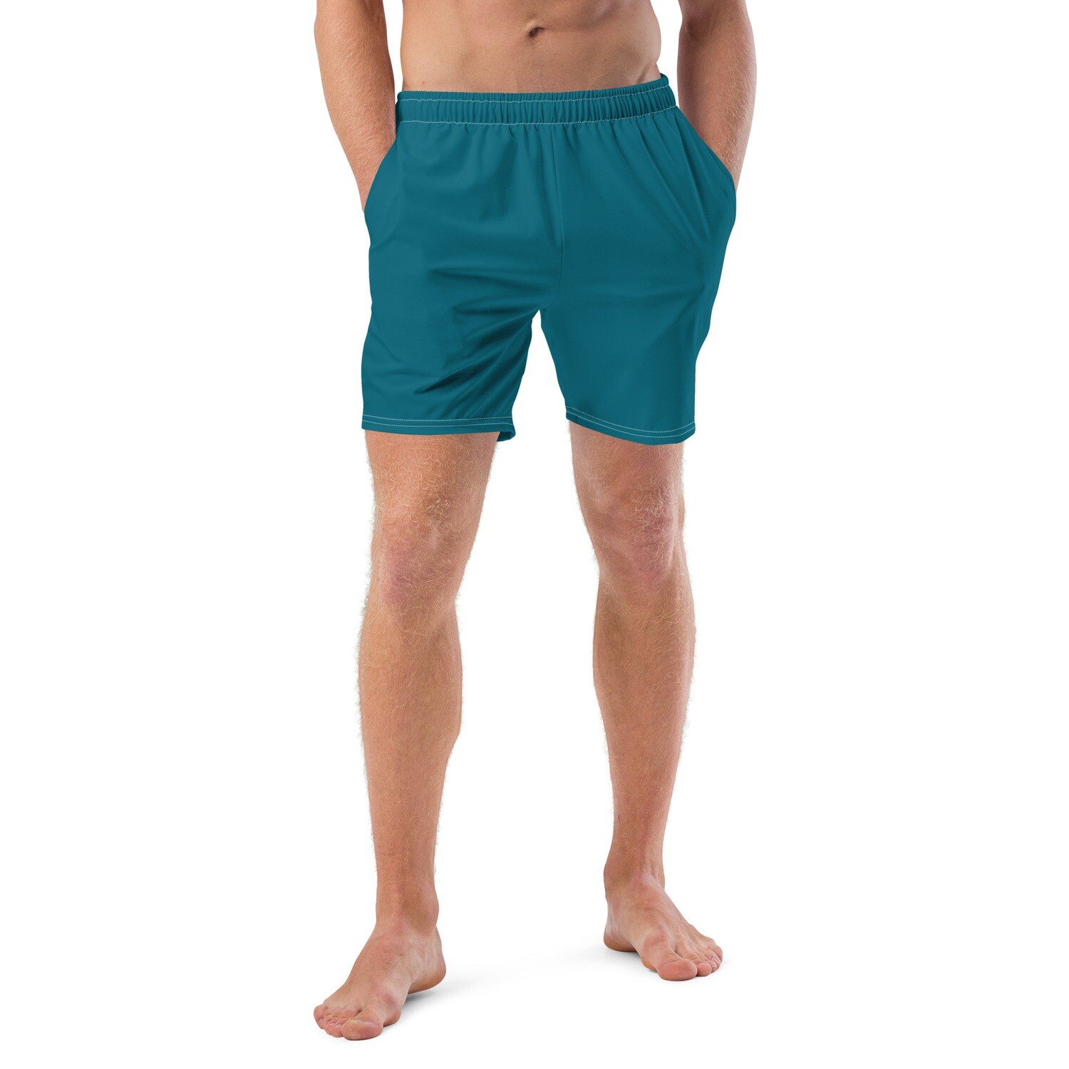 Men's dark retro turquoise swim trunks in sizes 2XS-6XL
