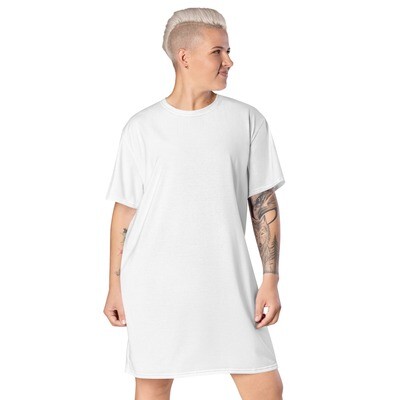 White oversized t-shirt dress also in plus sizes