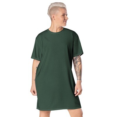 Olive green oversized t-shirt dress in sizes 2XS-6XL
