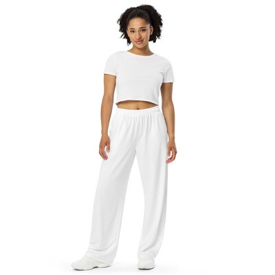 White unisex wide-leg pants in sizes up to 6XL