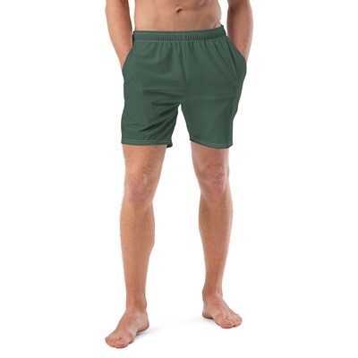 Men's olive green swim trunks