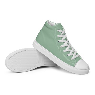 Men’s pastel green high-top canvas shoes