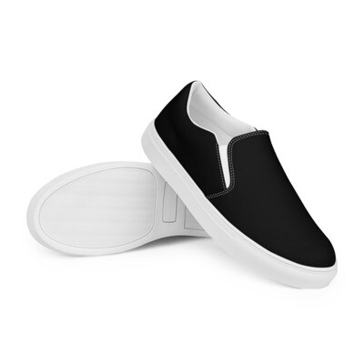Men’s black slip-on canvas shoes