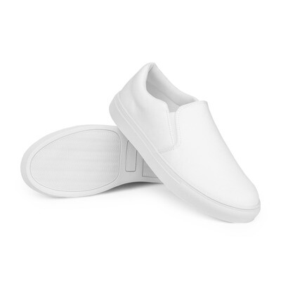 Men’s white slip-on canvas shoes