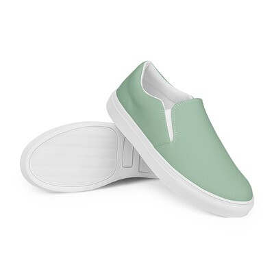 Men’s pastel green slip-on canvas shoes