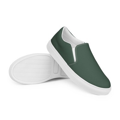 Men’s olive green slip-on canvas shoes