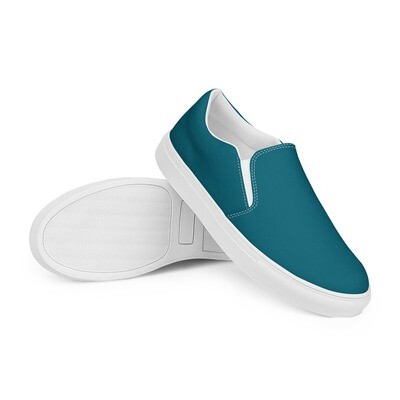 Women’s dark retro turquoise slip-on canvas shoes