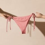 Blush pink recycled string bikini bottom