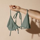 Greyish sage green triangle bikini set comes in sizes up to 6XL.