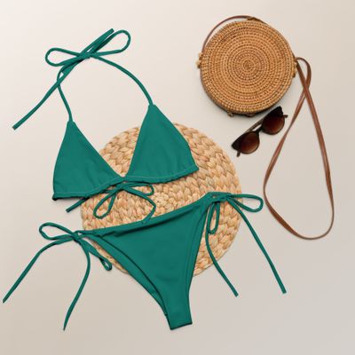 Aurora green recycled string bikini