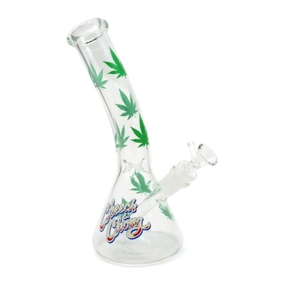 GLASS BONG 26CM BEAKER ICE LEAVES