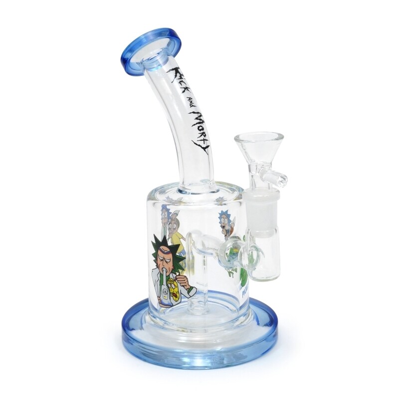 GLASS BONG 18CM BUBBLER DRUM RICK