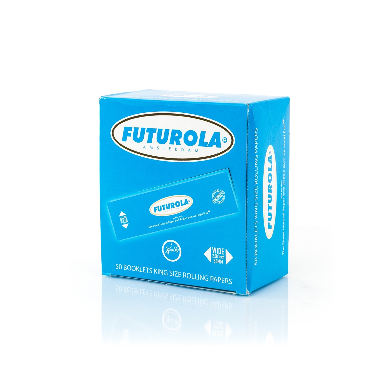 FUTUROLA Rolling Paper Booklets WHITE King Size Wide Blue 50 units