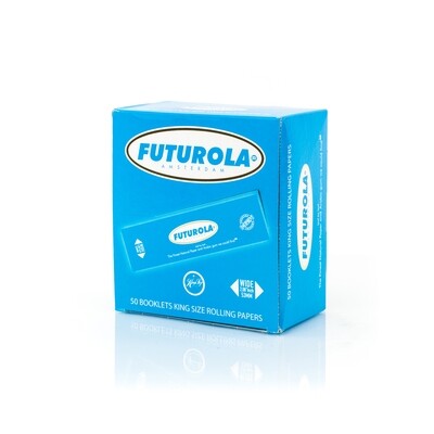 FUTUROLA Rolling Paper Booklets WHITE King Size Wide Blue 50 units
