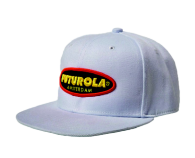 Gorra de Beisbol FUTUROLA blanca con logo en colores con fondo negro
