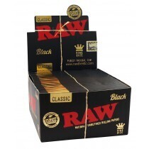 ROLLING PAPER RAW KING SIZE SLIM BLACK ORGANIC . HEMP PAPER. 50 UNITS