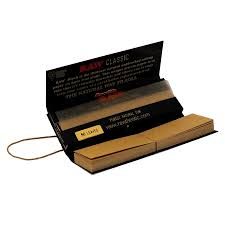 ROLLING PAPER BOOKLET  RAW BLACK KING SIZE CONNOISSEUR + TIPS OPENED