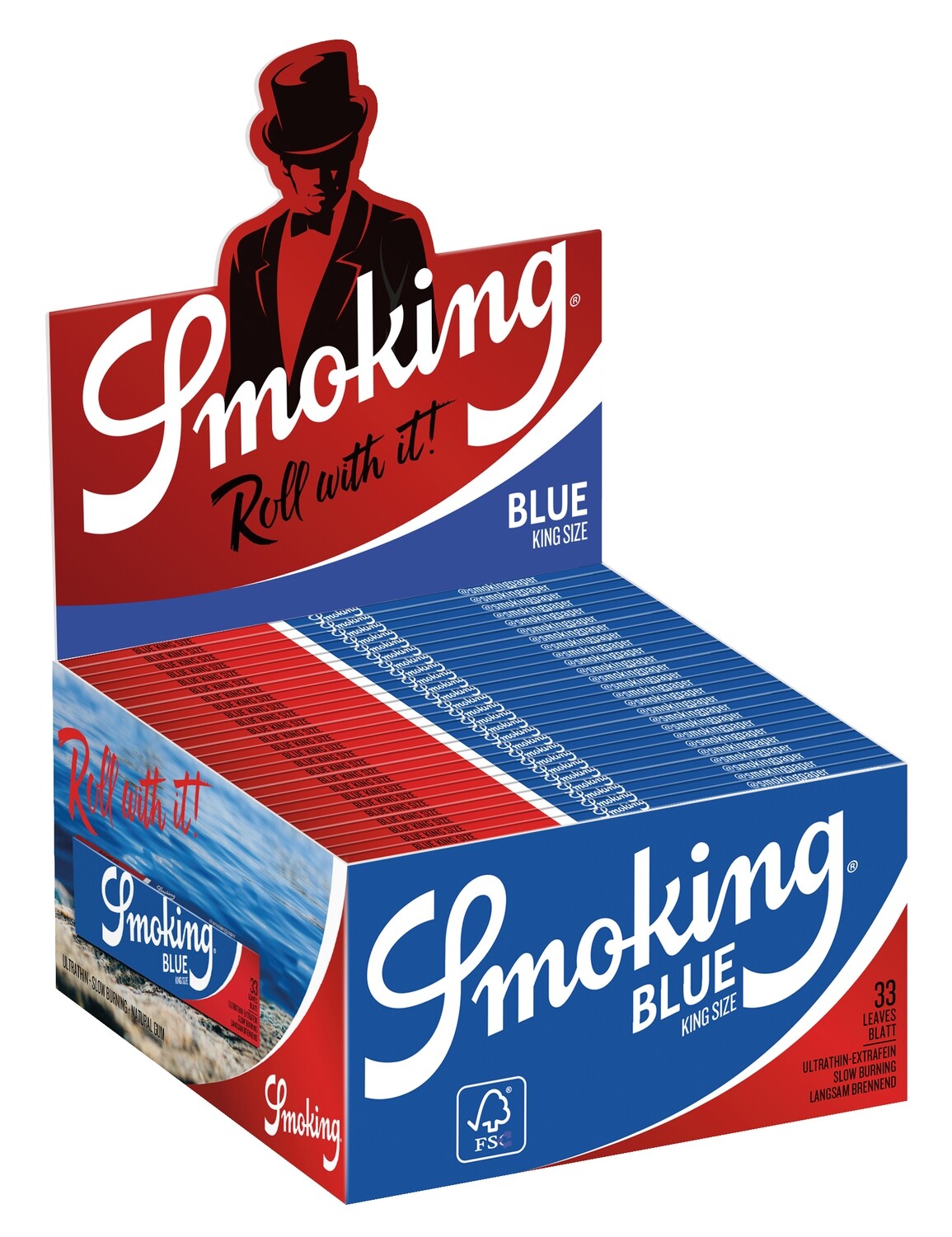 ROLLING PAPER SMOKING BLUE KING SIZE 50 BOOKLETS 33 LEAVES