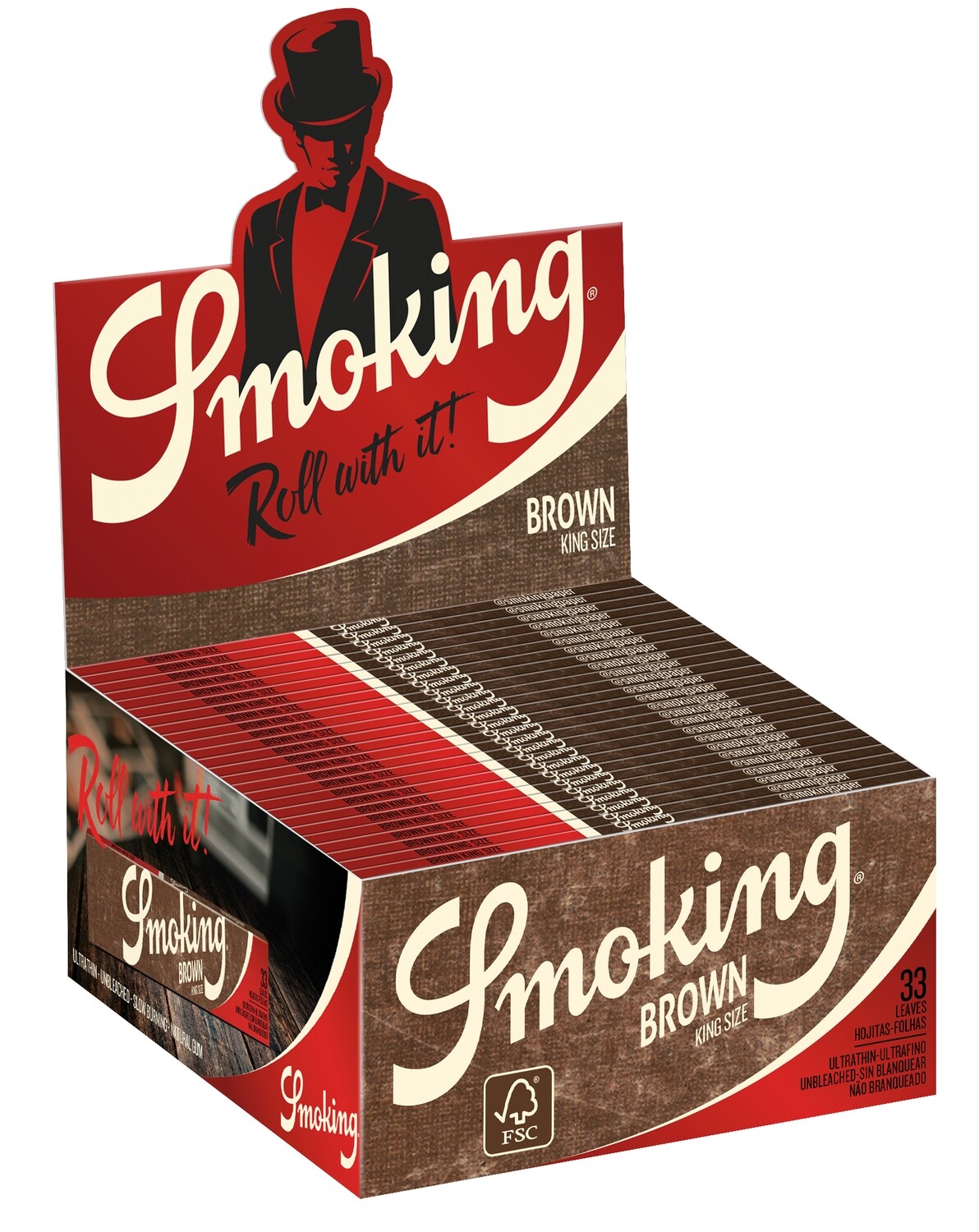 ROLLING PAPER SMOKING BROWN KING SIZE 50 BOOKLETS