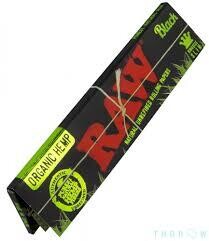 Rolling paper RAW 1 1/4 BLACK ORGANIC . Hemp paper.
