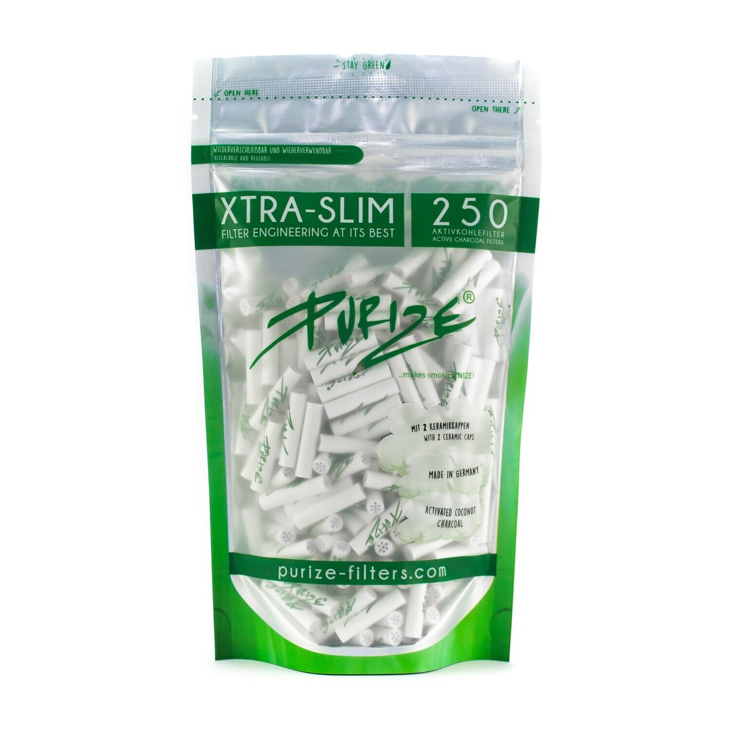 FILTER PURIZE XTRA SLIM (250 UNITS / BAG) WHITE