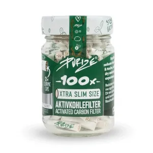 FILTROS PURIZE XTRA SLIM (100 UNIDADES / TARRO CRISTAL) BLANCO