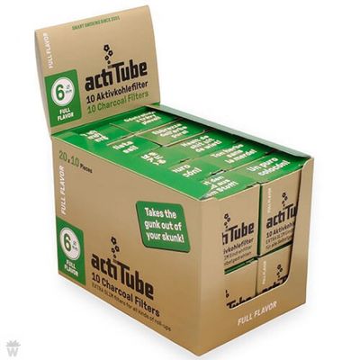 CHARCOAL FILTERS ACTITUBE EXTRA SLIM DISPLAY  10 BOXES of  20 UNITS