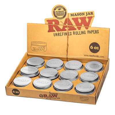 12 TARRO DE CRISTAL RAW MASON JAR 6 oz