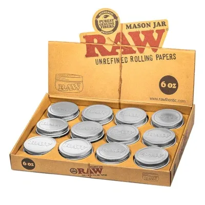 12 tarros de cristal RAW MASON JAR 6 oz