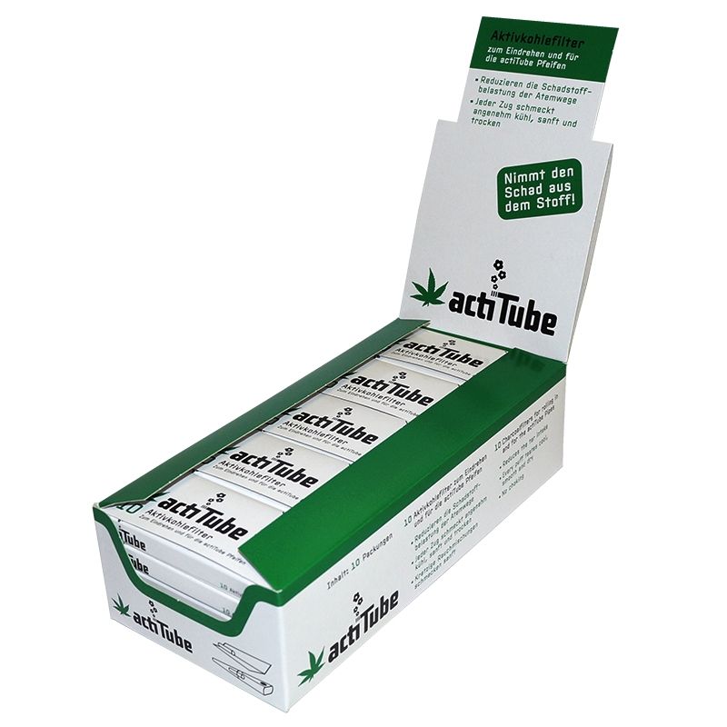 ActiTube activated carbon filters. 25 x 10 filters display