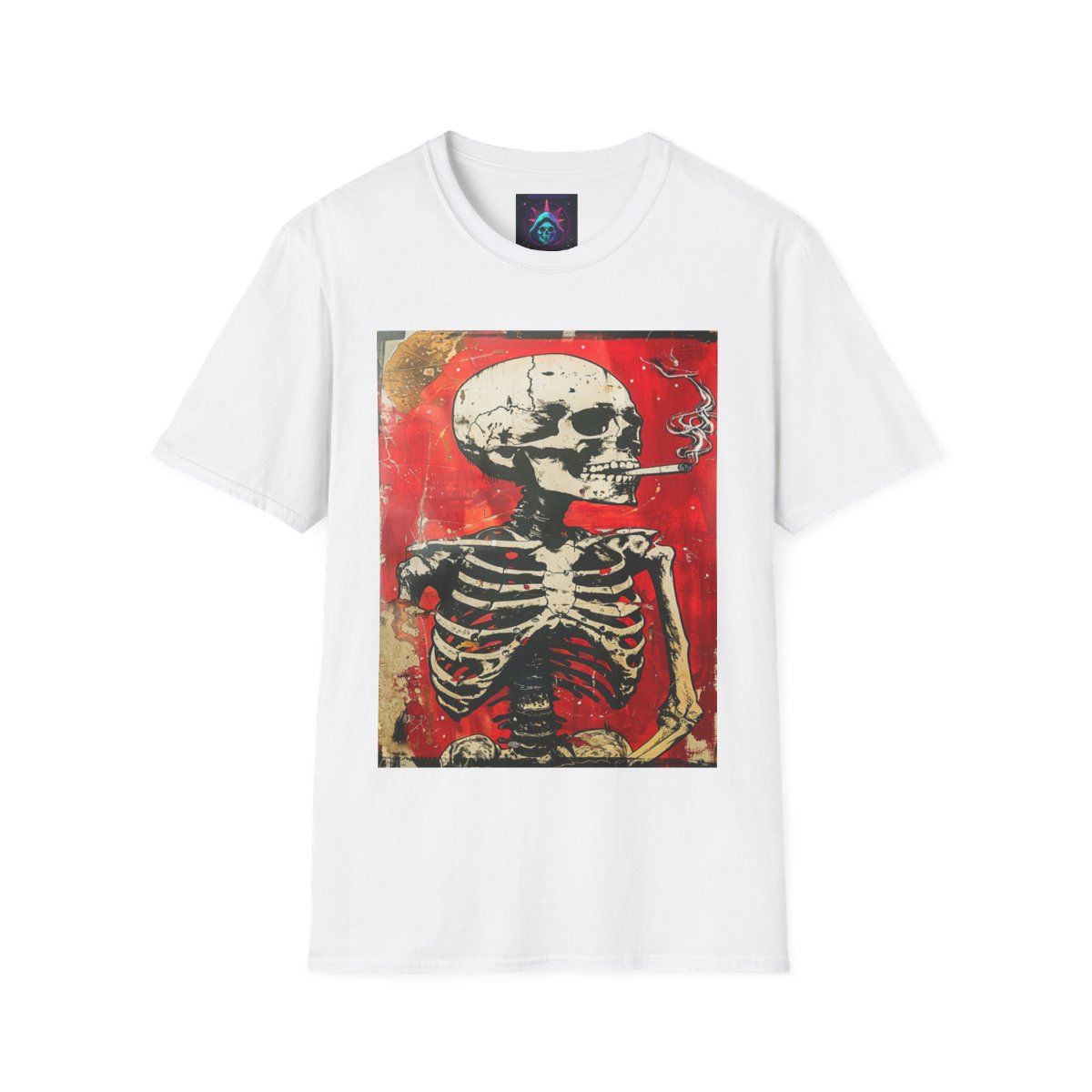 Skeleton Enjoy Smoking unisex softstyle T-shirt by Bones Threads