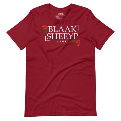 BLAAK SHEEYP LABEL SHEEYPS AND ROSES (AWASSI) T SHIRT COLLECTION (CARDINAL)
