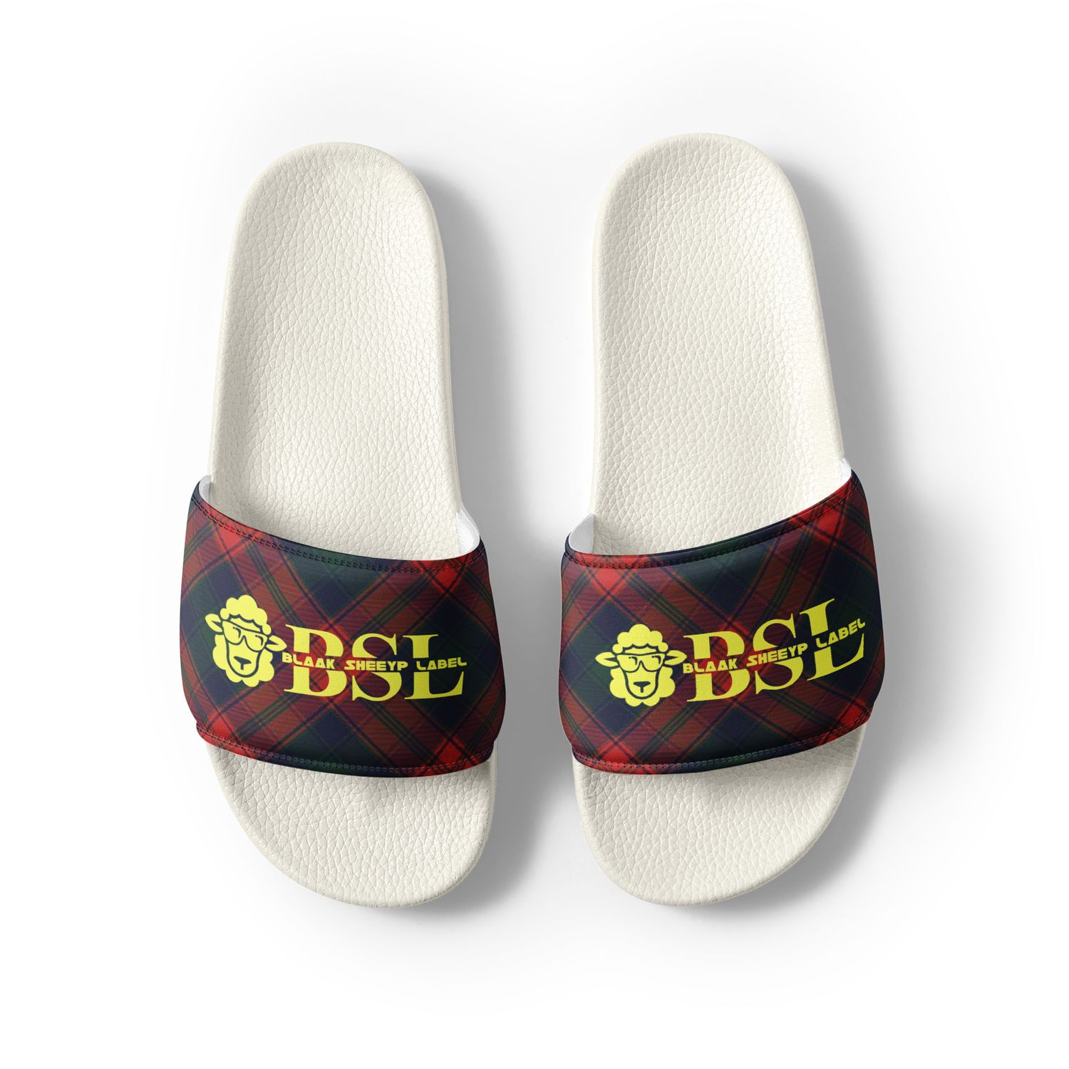 MEN&#39;S BLAAK SHEEYP LABEL (ROMNEY) SLIDES (WHITE)