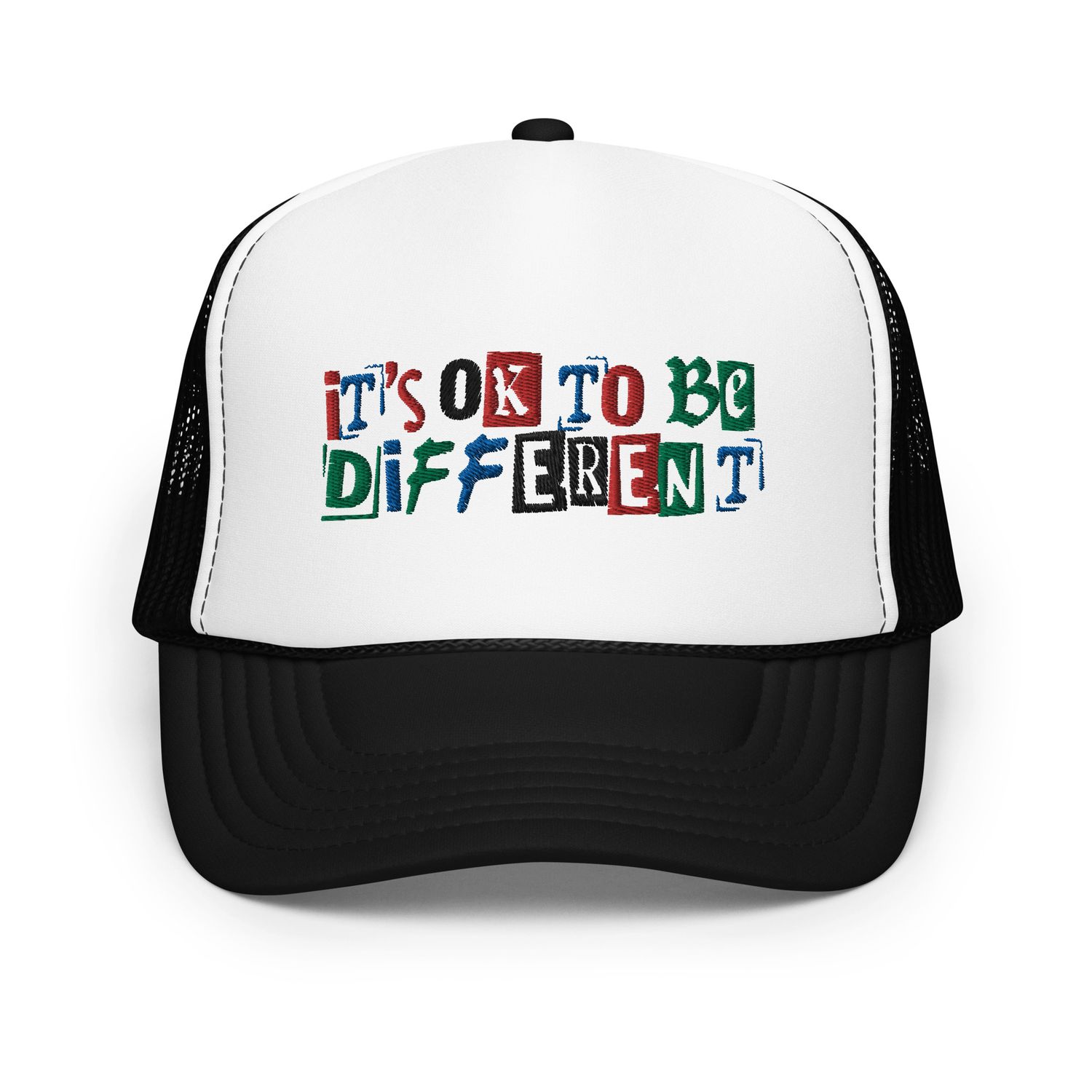 BLAAK SHEEYP LABEL TRUCKER HAT (SOUTH DOWN) COLLECTION (WHITE) EMBROIDERY