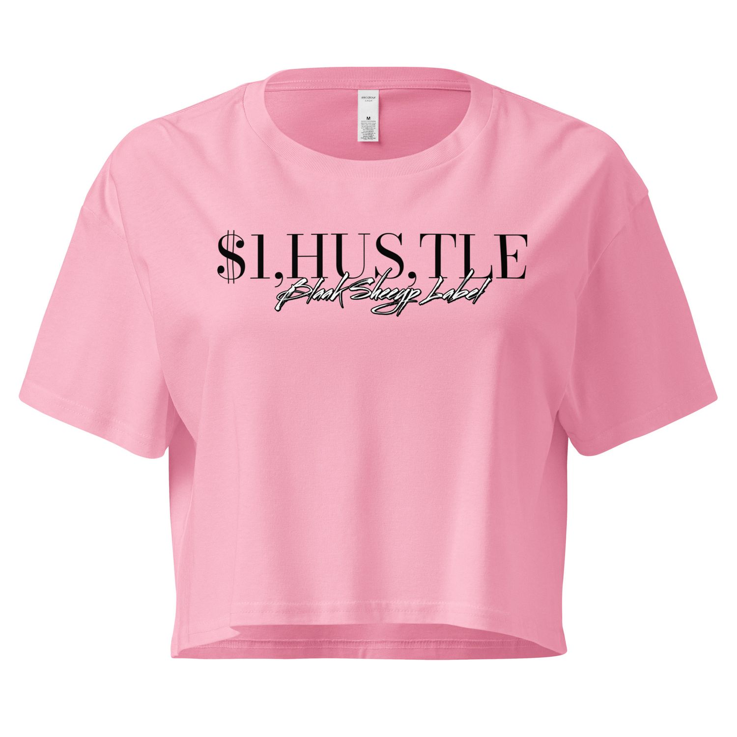 WOMEN&#39;S BLAAK SHEEYP LABEL  (I,HUS,TLE) COLLECTION CROP TOP (PINK)