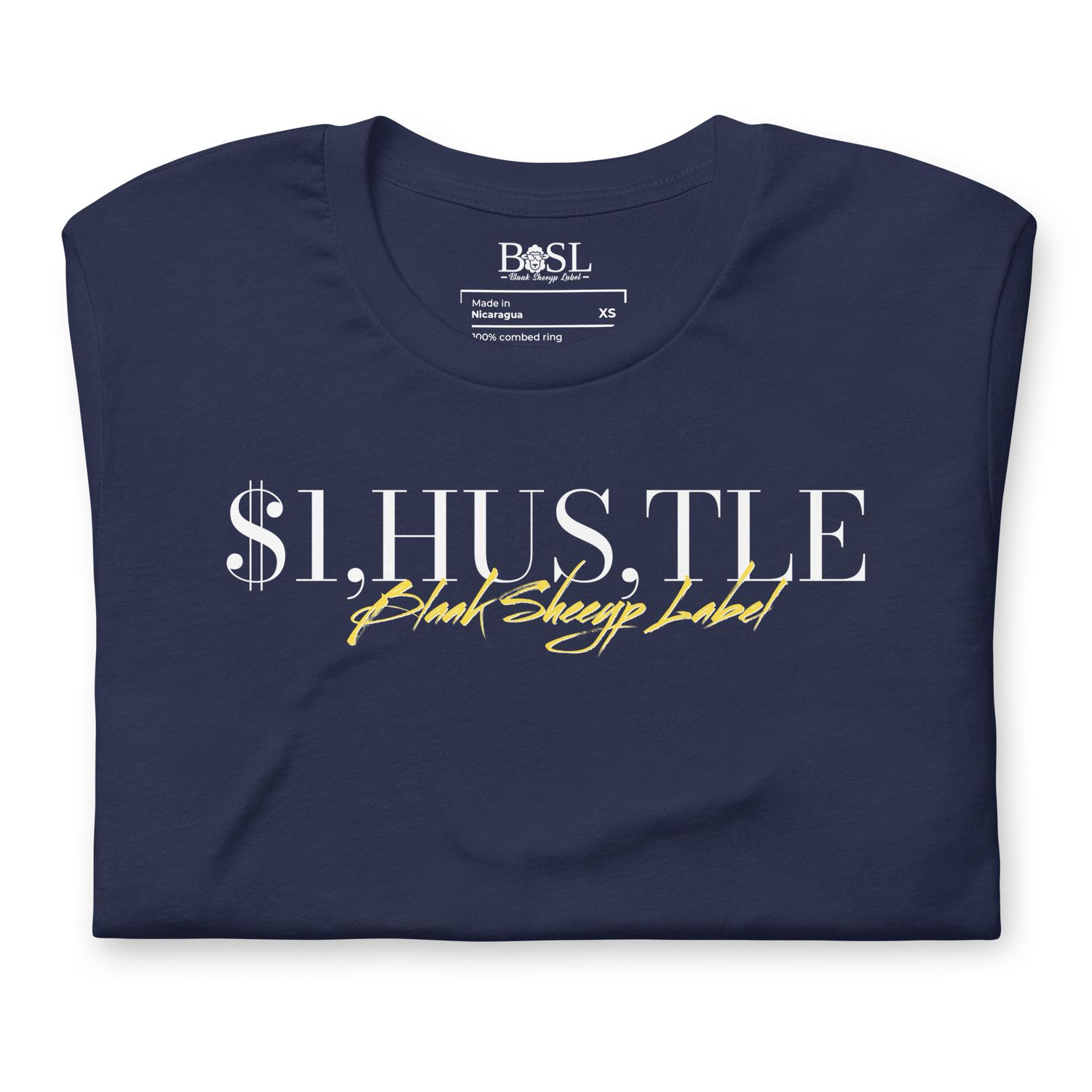 BLAAK SHEEYP LABEL ($I,HUS,TLE)      T SHIRT COLLECTION (NAVY)