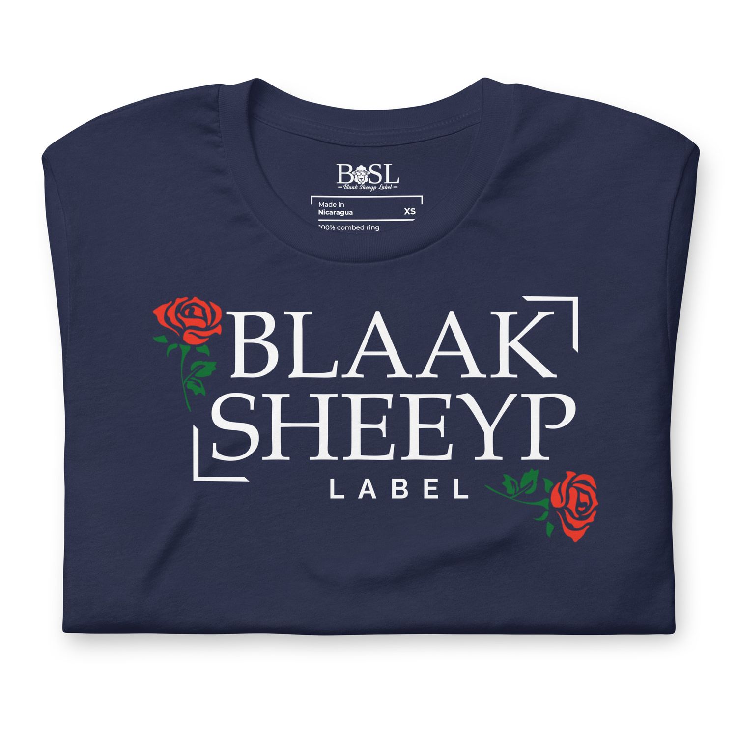 BLAAK SHEEYP LABEL SHEEYPS AND ROSES (AWASSI) T SHIRT COLLECTION (NAVY)